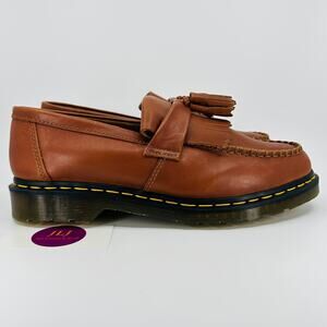Dr. Martens Men's Adrian YS Saddle Tan Carrara Leather Tassel Loafers Size 11